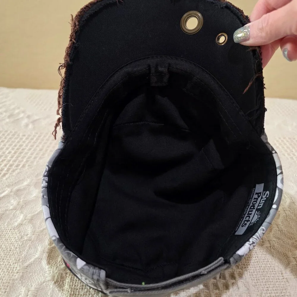 Womens Black New Orleans Rhinestone Flat Top Cute Baseball Ball Cap Hat